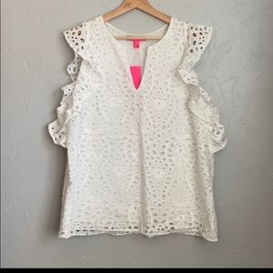 Beautiful Lilly Pulitzer white Faun top